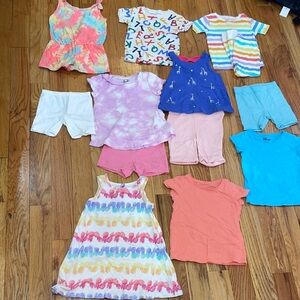 Bundle 16 pcs girls Colorful Kids Clothing Set Summer 4T